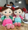 Búp bê bông mặc đầm cổ trang lông mịn