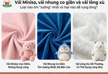 Vải Miniso, nhung co giãn hay lông xù: Chọn loại ôm sướng, ít rụng lông